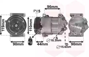 VAN WEZEL 1700k407 - Компрессор, кондиционер